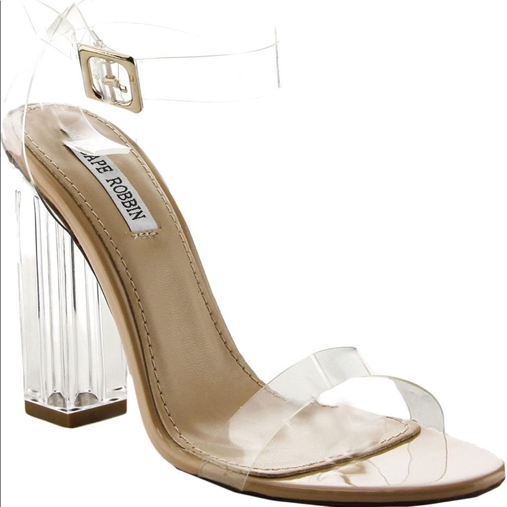 clear block heel